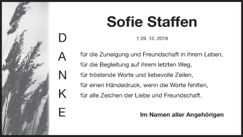 Anzeige von Sofie Staffen von MGO