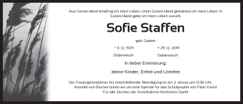 Anzeige von Sofie Staffen von MGO