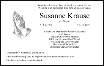 Anzeige von Susanne Krause von MGO