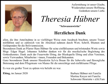 Anzeige von Theresia Hübner von MGO