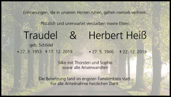 Anzeige von Traudel Schödel von MGO