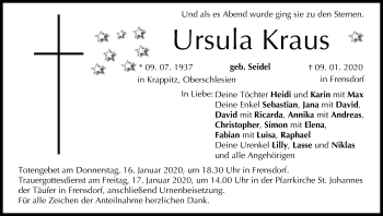 Anzeige von Ursula Kraus von MGO