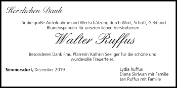 Anzeige von Walter Ruffus von MGO