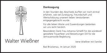 Anzeige von Walter Wießner von MGO