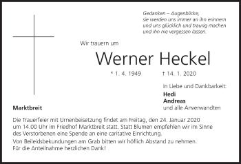 Anzeige von Werner Heckel von MGO