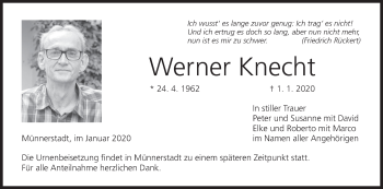 Anzeige von Werner Knecht von MGO