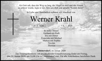 Anzeige von Werner Krahl von MGO