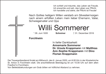 Anzeige von Willi Sommerer von MGO