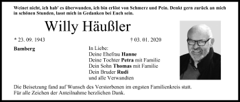 Anzeige von Willy Häußler von MGO