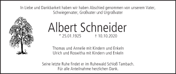 Anzeige von Albert Schneider von MGO