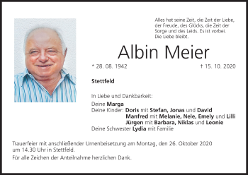 Anzeige von Albin Meier von MGO