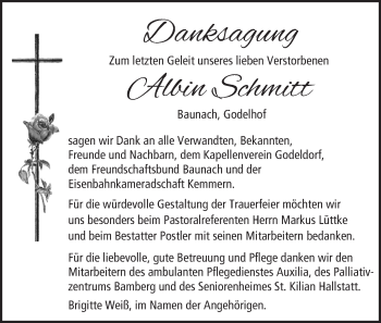 Anzeige von Albin Schmitt von MGO