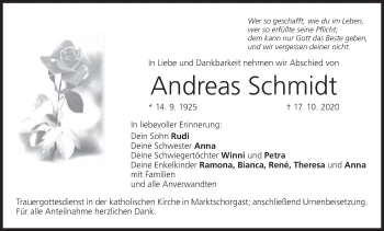 Anzeige von Andreas Schmidt von MGO