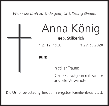 Anzeige von Anna König von MGO