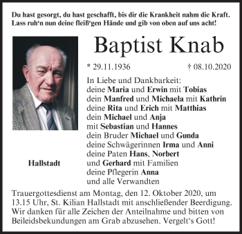 Anzeige von Baptist Knab von MGO