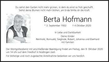 Anzeige von Berta Hofmann von MGO