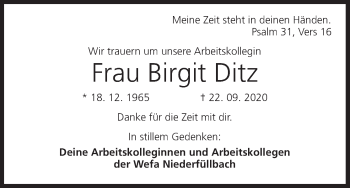 Anzeige von Birgit Ditz von MGO