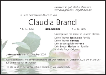 Anzeige von Claudia Brandl von MGO