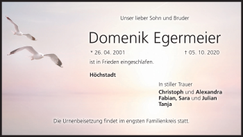 Anzeige von Domenik Egermeier von MGO