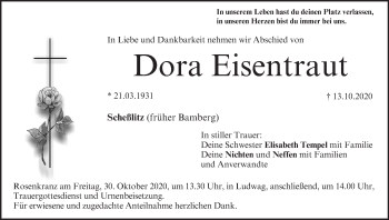 Anzeige von Dora Eisentraut von MGO