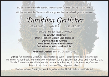 Anzeige von Dorothea Gerlicher von MGO