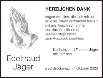 Anzeige von Edeltraud Jäger von MGO