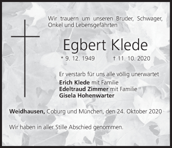 Anzeige von Egbert Klede von MGO