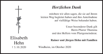 Anzeige von Elisabeth Hehn von MGO