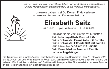 Anzeige von Elisabeth Seitz von MGO