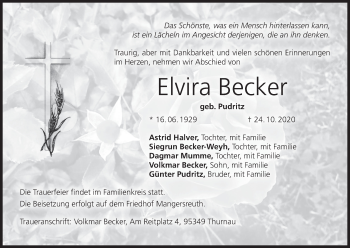 Anzeige von Elvira Becker von MGO