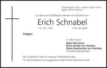 Anzeige von Erich Schnabel von MGO