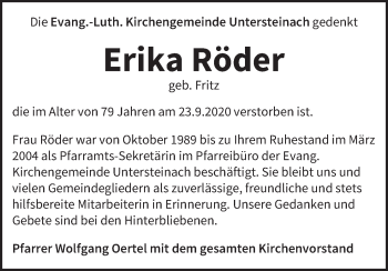 Anzeige von Erika Röder von MGO