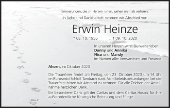 Anzeige von Erwin Heinze von MGO