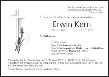 Anzeige von Erwin Kern von MGO