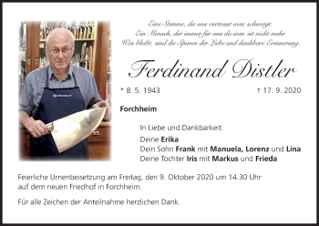 Anzeige von Ferdinand Distler von MGO