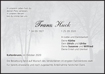 Anzeige von Franz Huck von MGO