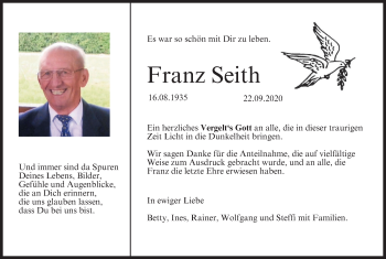 Anzeige von Franz Seith von MGO