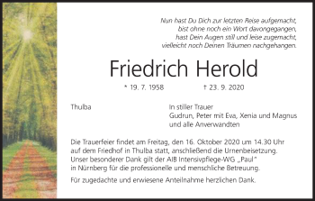 Anzeige von Friedrich Herold von MGO