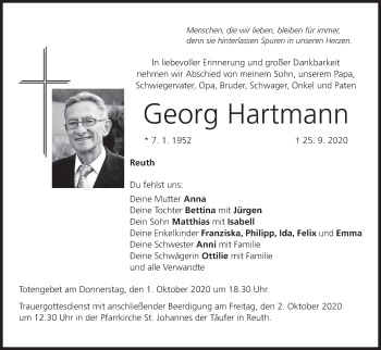 Anzeige von Georg Hartmann von MGO