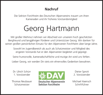 Anzeige von Georg Hartmann von MGO
