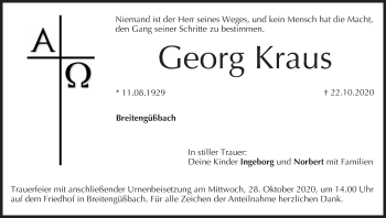Anzeige von Georg Kraus von MGO