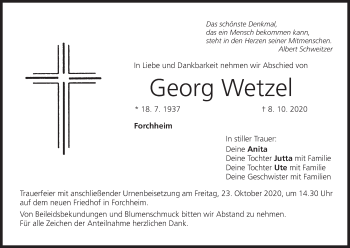 Anzeige von Georg Wetzel von MGO