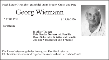 Anzeige von Georg Wiemann von MGO