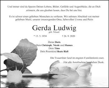 Anzeige von Gerda Ludwig von MGO