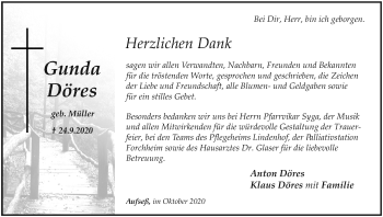 Anzeige von Gunda Döres von MGO