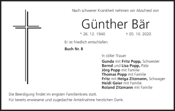 Anzeige von Günther Bär von MGO