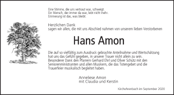 Anzeige von Hans Amon von MGO