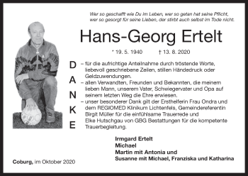 Anzeige von Hans-Georg Ertelt von MGO