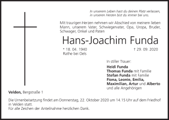 Anzeige von Hans-Joachim Funda von MGO