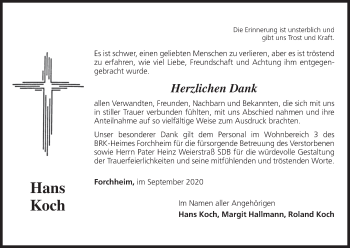 Anzeige von Hans Koch von MGO